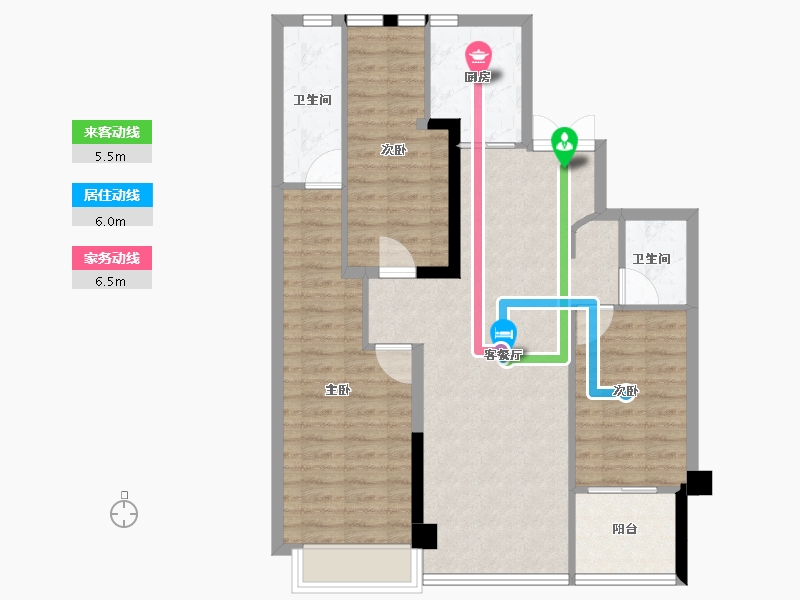 福建省-福州市-大东海中央府-88.83-户型库-动静线