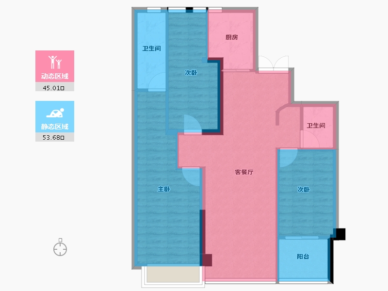 福建省-福州市-大东海中央府-88.83-户型库-动静分区