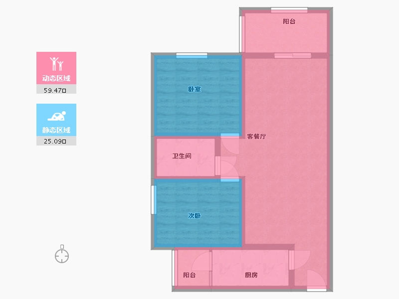 陕西省-汉中市-中青国际社区-二期-75.00-户型库-动静分区