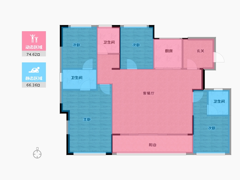 福建省-福州市-绿城大广文澜明月-130.40-户型库-动静分区