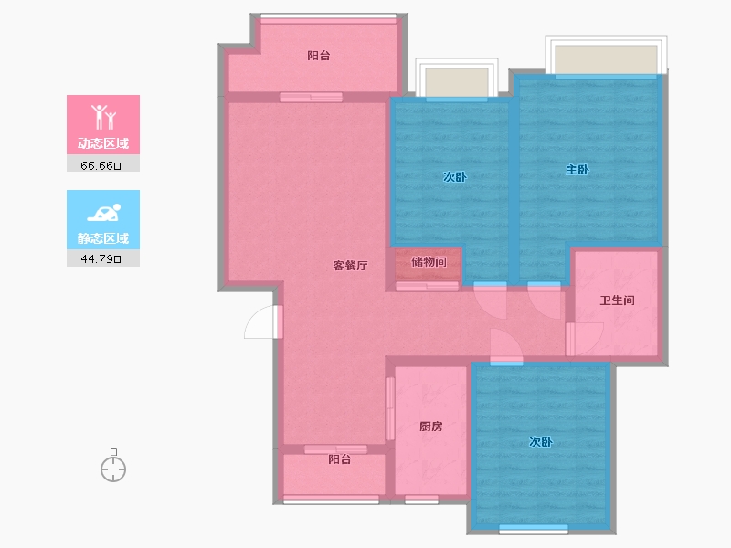 安徽省-合肥市-梦和苑二期-99.00-户型库-动静分区