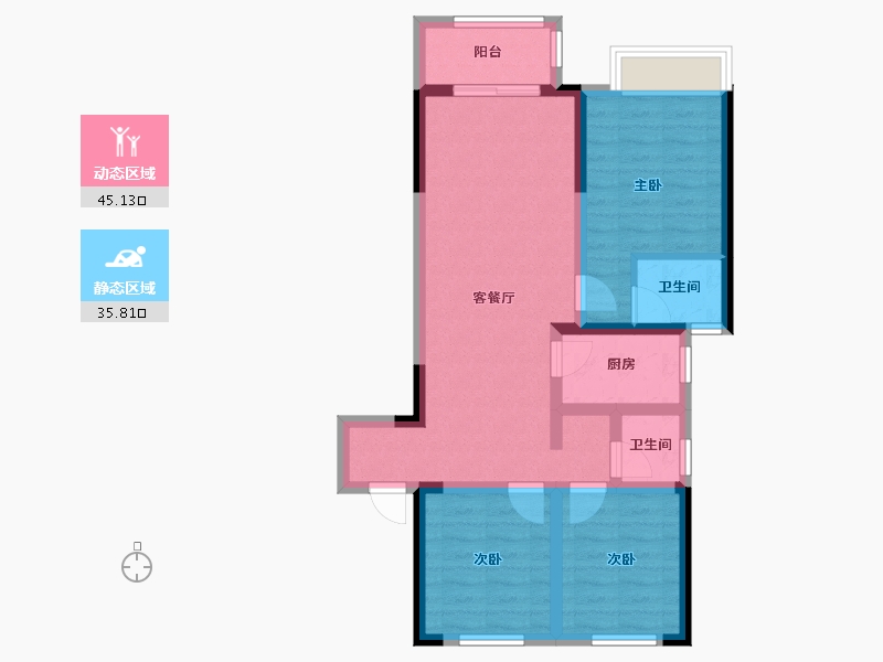 河南省-郑州市-孔雀城-80.00-户型库-动静分区