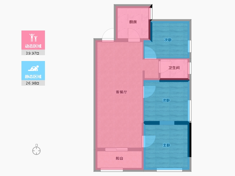 福建省-福州市-龙湖盛天兰园春江天玺-59.20-户型库-动静分区