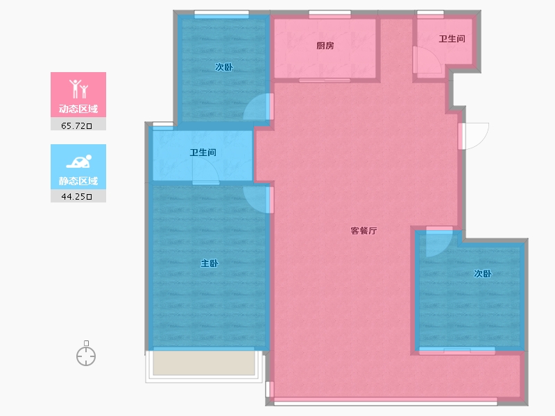 山东省-济南市-越秀麓端府-100.00-户型库-动静分区