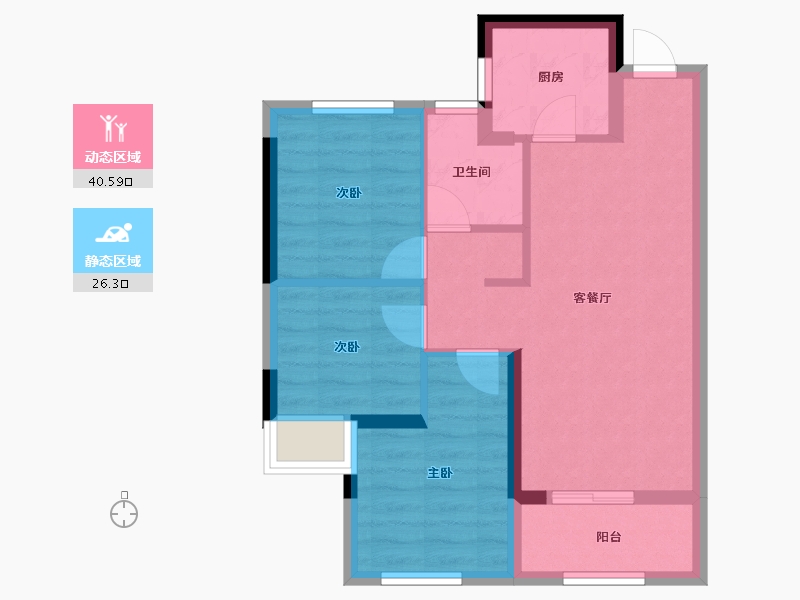 福建省-福州市-龙湖盛天兰园春江天玺-59.21-户型库-动静分区