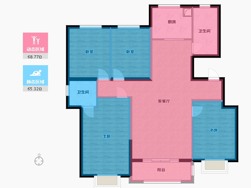 天津-天津市-京能雍清丽苑-121.00-户型库-动静分区