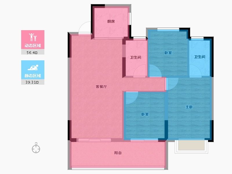 福建省-福州市-融创福州府-86.40-户型库-动静分区