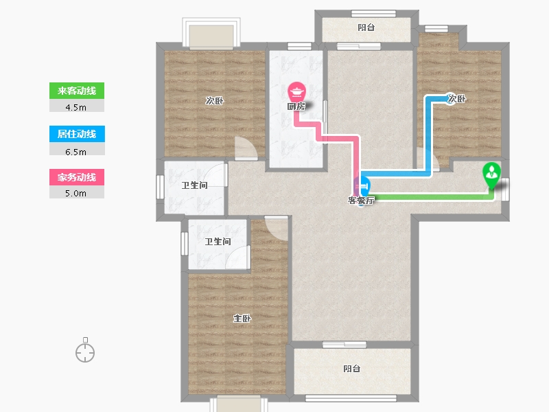 湖北省-天门市-西龙嘉苑-105.86-户型库-动静线