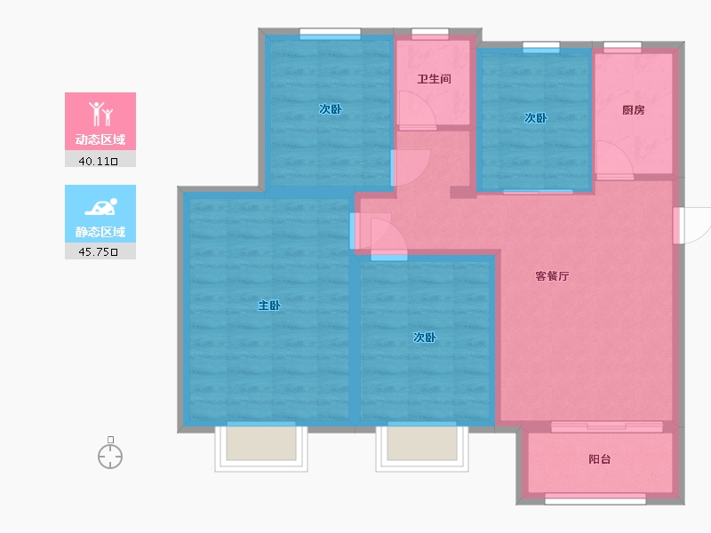 山东省-济南市-中新锦绣天地中苑三区-85.00-户型库-动静分区