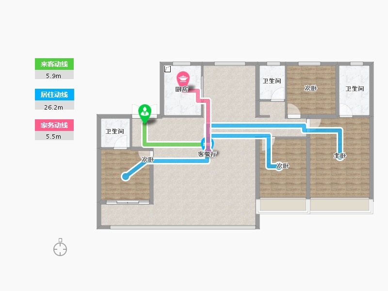 山东省-济南市-越秀麓端府-144.00-户型库-动静线