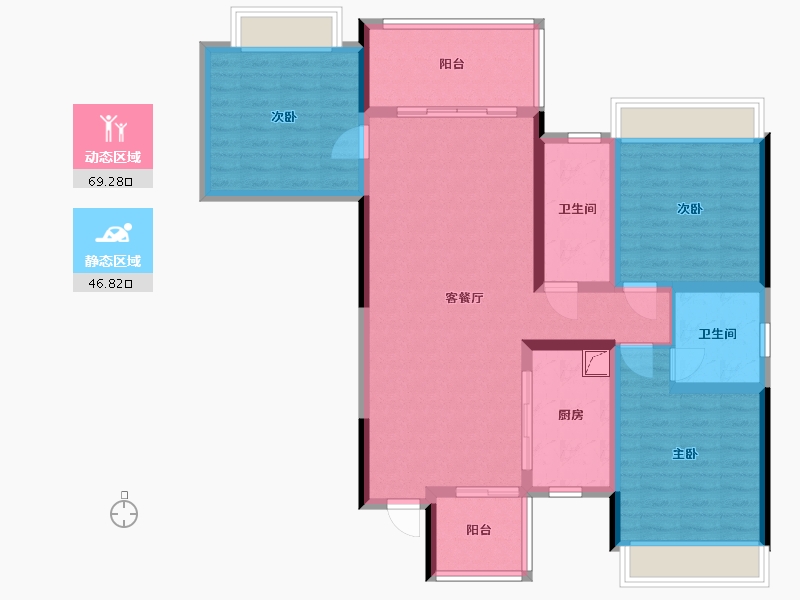 湖南省-湘潭市-华雅花园-115.00-户型库-动静分区