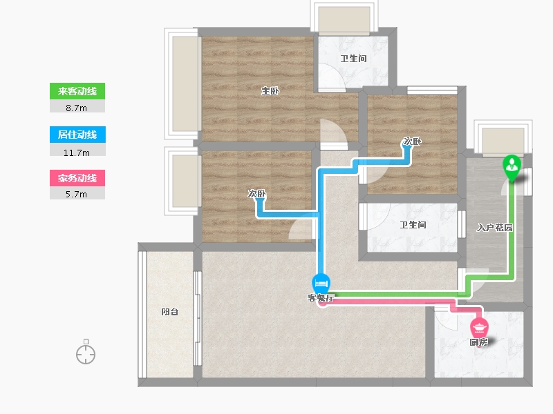 四川省-资阳市-乐至东湖御龙湾-105.00-户型库-动静线