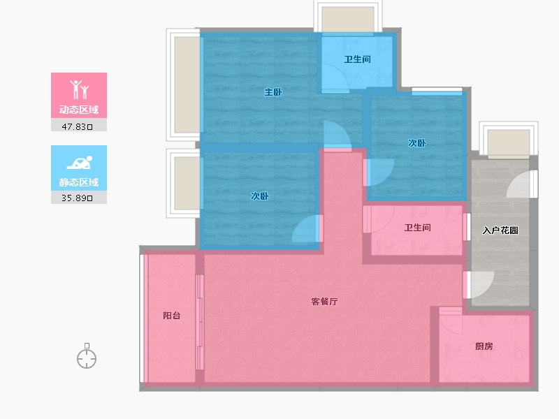 四川省-资阳市-乐至东湖御龙湾-105.00-户型库-动静分区