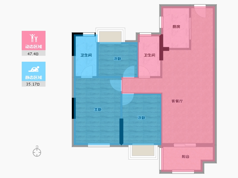 福建省-福州市-万科紫台-74.16-户型库-动静分区