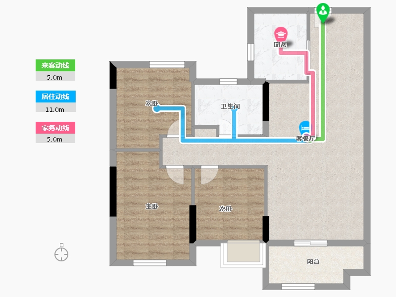 福建省-福州市-万科紫台-76.00-户型库-动静线