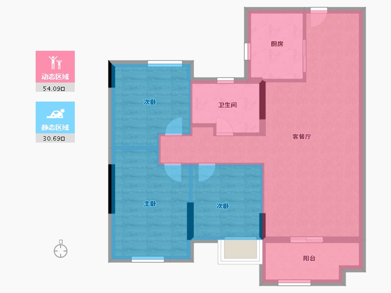 福建省-福州市-万科紫台-76.00-户型库-动静分区