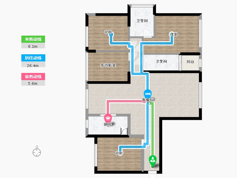 湖南省-常德市-朝阳时光-110.00-户型库-动静线