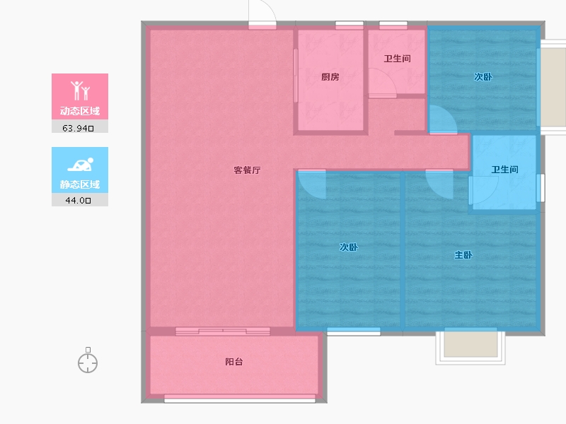 广东省-汕头市-福田里-99.00-户型库-动静分区