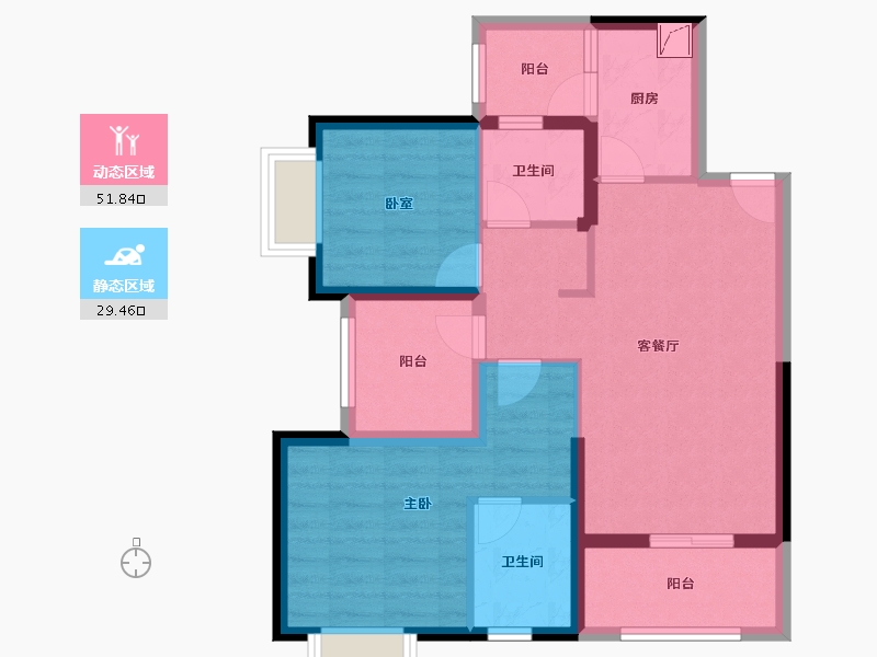 广东省-深圳市-半山悦海花园​-71.20-户型库-动静分区