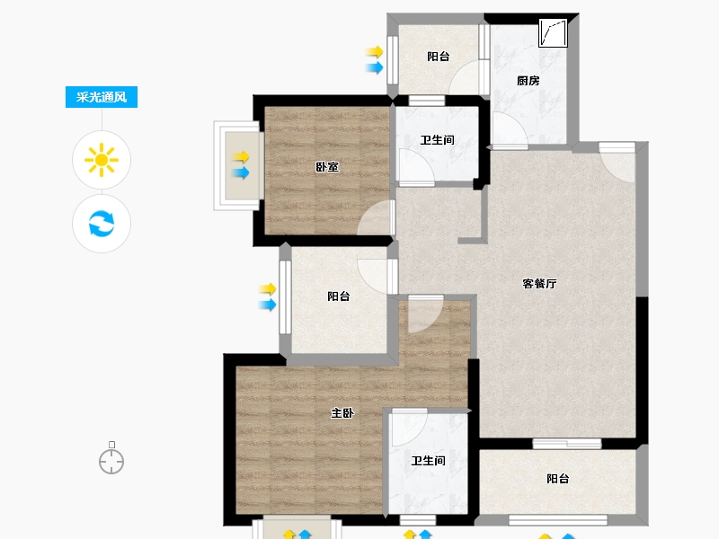 广东省-深圳市-半山悦海花园​-71.20-户型库-采光通风