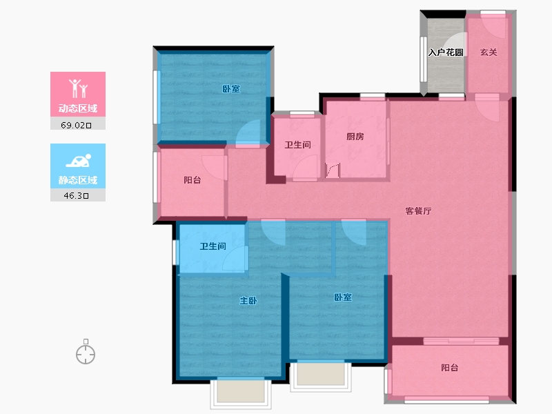 广东省-深圳市-半山悦海花园​-106.40-户型库-动静分区