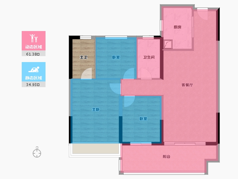 河南省-郑州市-敏捷·锦绣源筑-91.45-户型库-动静分区