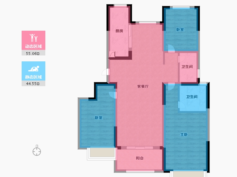 山东省-济南市-中国铁建花语拾光-88.00-户型库-动静分区