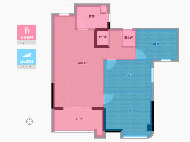 福建省-福州市-武夷澜庭-70.00-户型库-动静分区