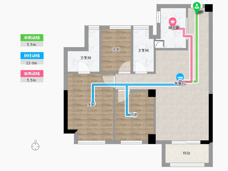 福建省-福州市-武夷澜庭-71.00-户型库-动静线