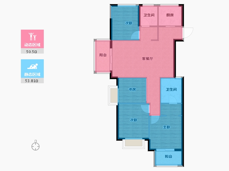 福建省-福州市-三盛国际海岸-94.40-户型库-动静分区