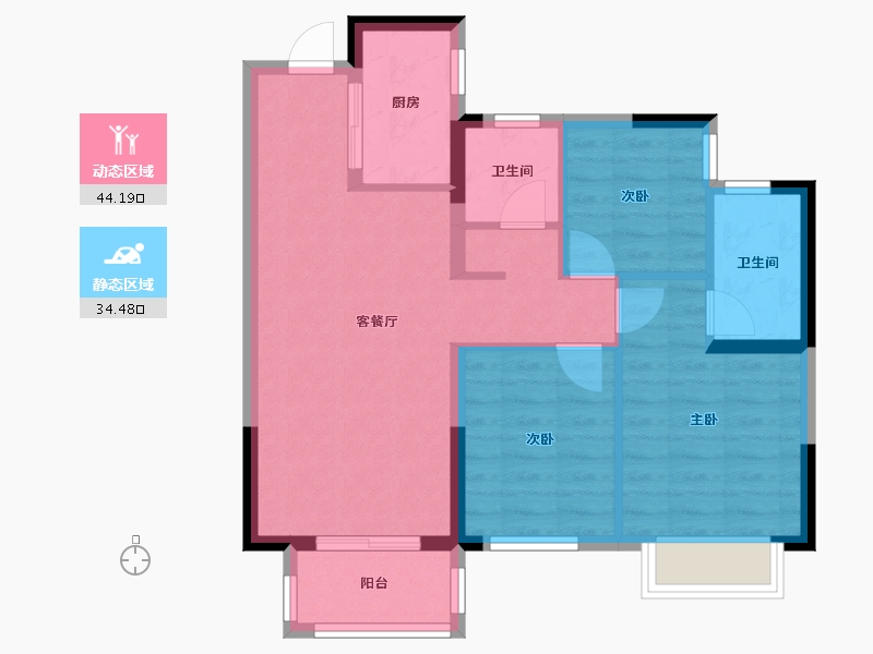 广西壮族自治区-南宁市-银河龙湖江与城-75.15-户型库-动静分区