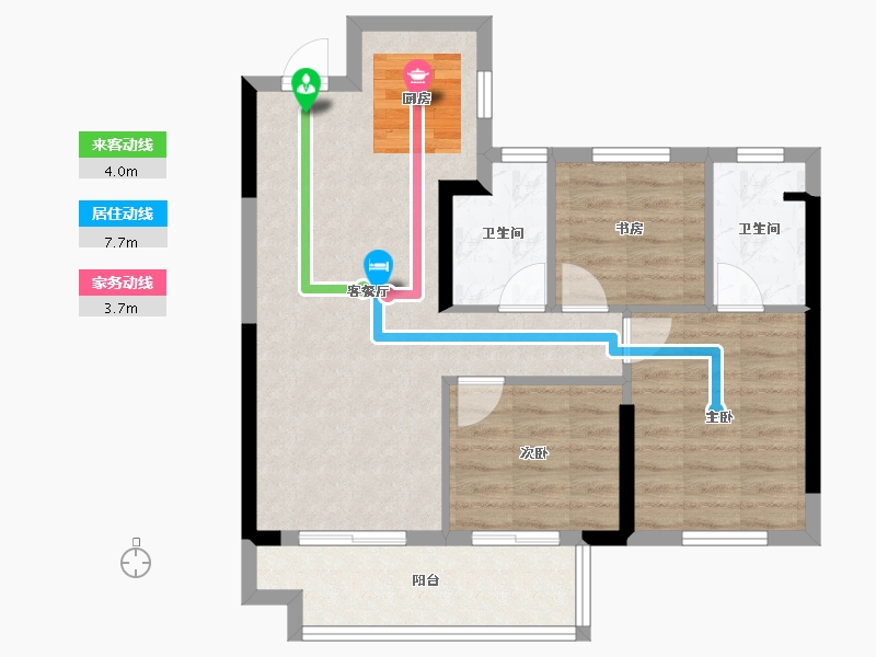 福建省-福州市-永泰保利堂悦-70.00-户型库-动静线