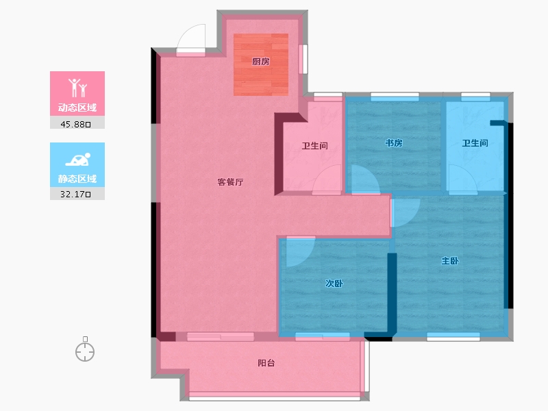 福建省-福州市-永泰保利堂悦-70.00-户型库-动静分区