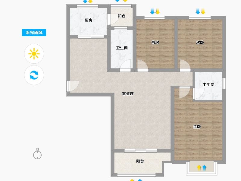 河南省-新乡市-长顺家园-97.00-户型库-采光通风