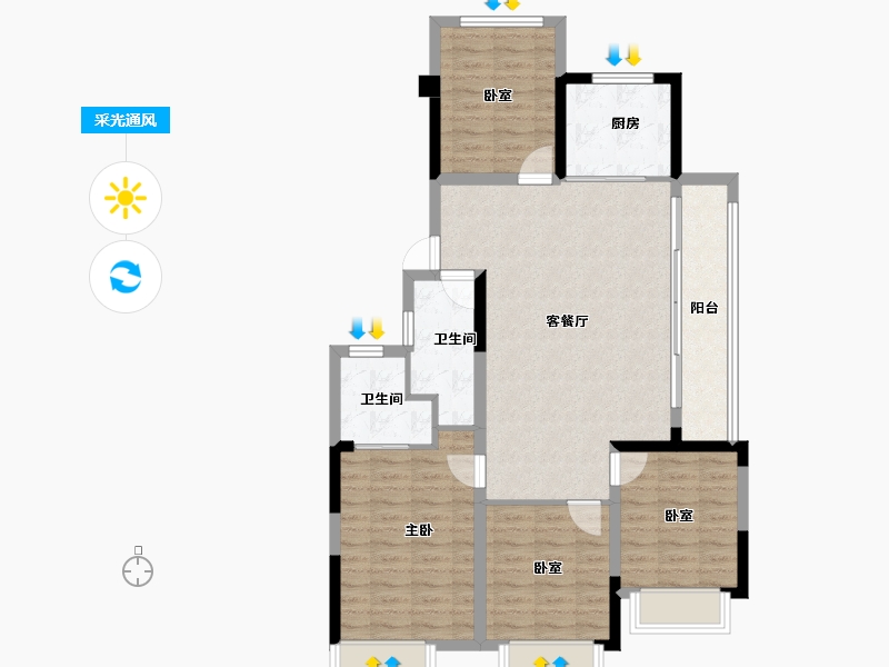 福建省-福州市-融创福州府-99.19-户型库-采光通风