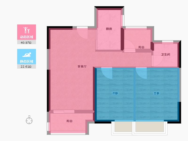 江苏省-苏州市-禧悦棠礼花园-59.69-户型库-动静分区