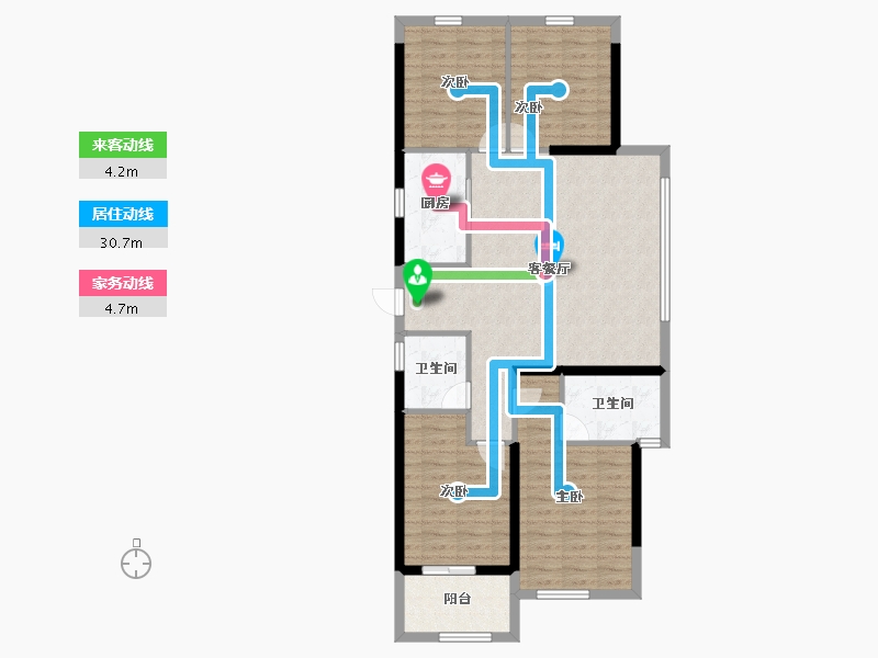 福建省-福州市-三盛雅居乐璞悦长滩-98.40-户型库-动静线