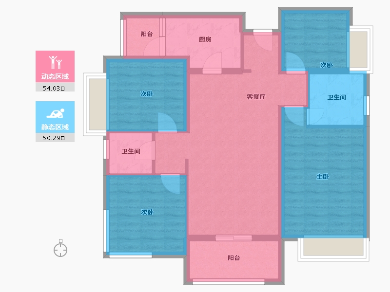 四川省-德阳市-德阳保利·香雪国际-B区-95.00-户型库-动静分区