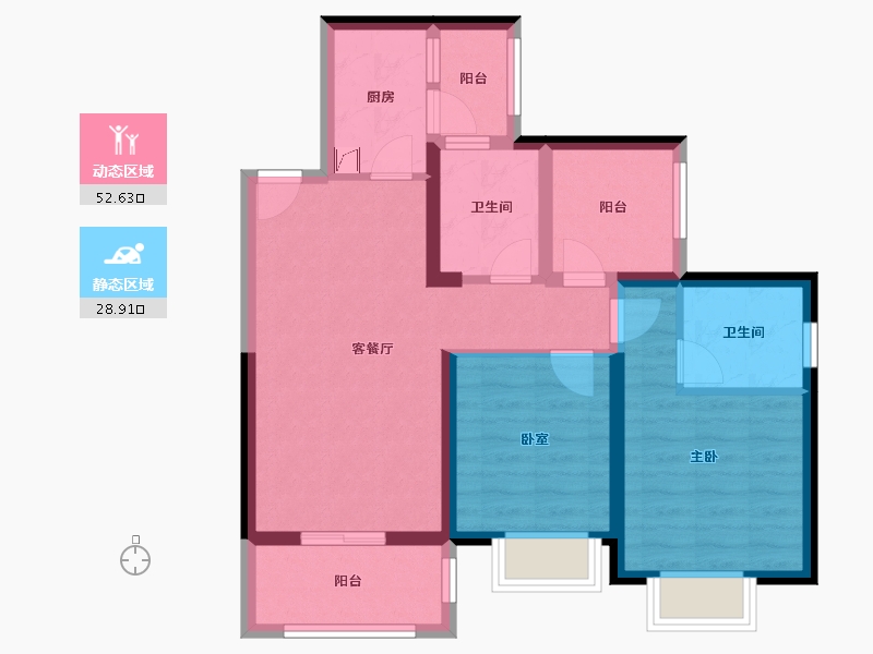 广东省-深圳市-半山悦海花园​-71.20-户型库-动静分区