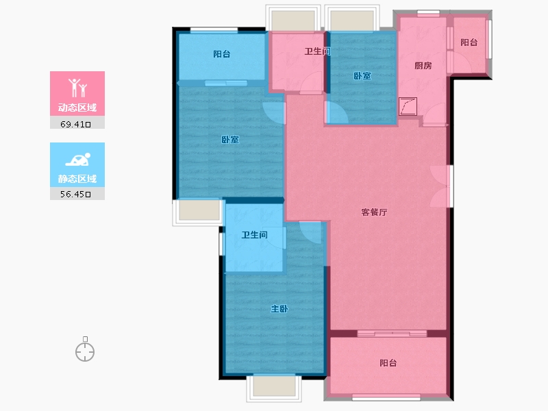 广东省-深圳市-中洲滨海华府一期-113.60-户型库-动静分区