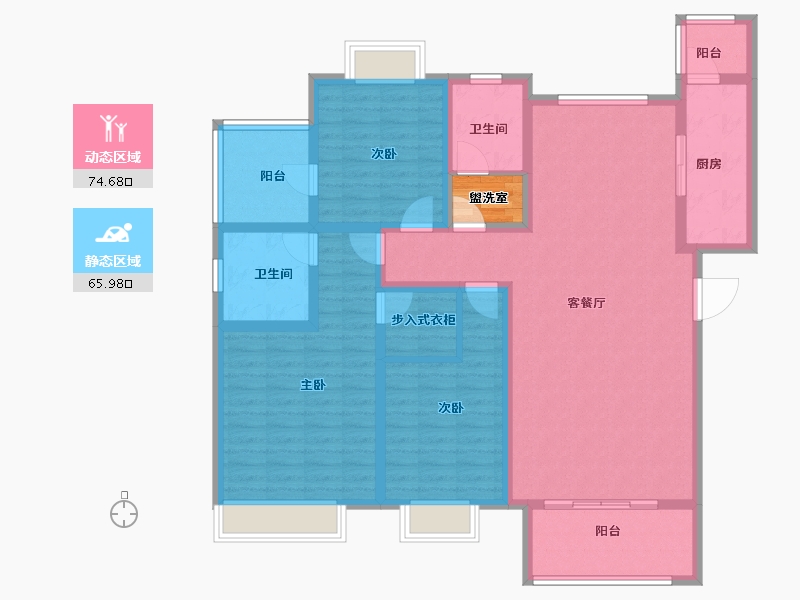 山东省-济南市-紫薇阁山庄-128.00-户型库-动静分区