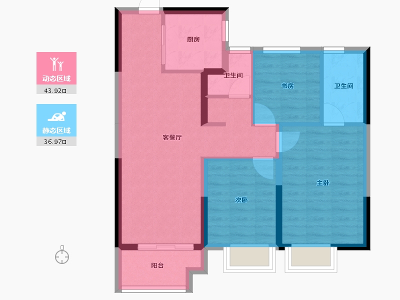 河南省-郑州市-亚星锦绣山河-72.03-户型库-动静分区