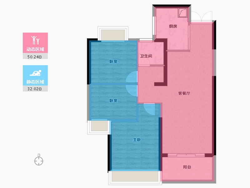 河南省-郑州市-泰宏建业国际城​-73.32-户型库-动静分区