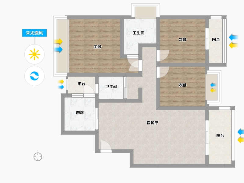 四川省-资阳市-乐至东湖御龙湾-122.00-户型库-采光通风