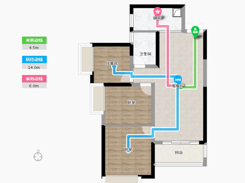 河南省-郑州市-泰宏建业国际城​-69.64-户型库-动静线