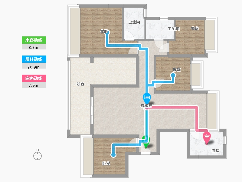 黑龙江省-鹤岗市-前海嘉里中心-116.23-户型库-动静线