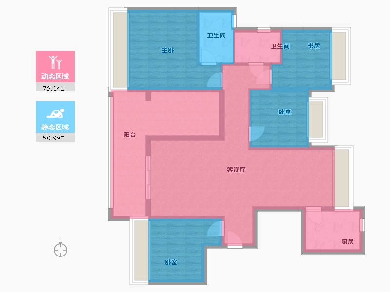 黑龙江省-鹤岗市-前海嘉里中心-116.23-户型库-动静分区