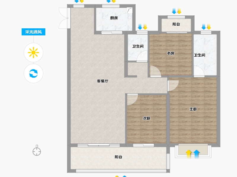 山东省-济南市-中国铁建梧桐天樾-114.00-户型库-采光通风