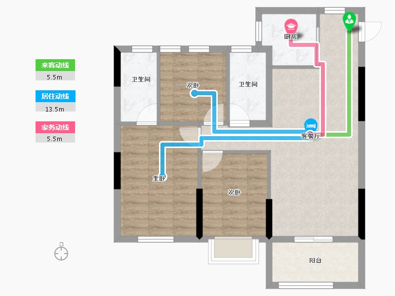 福建省-福州市-万科紫台-74.11-户型库-动静线