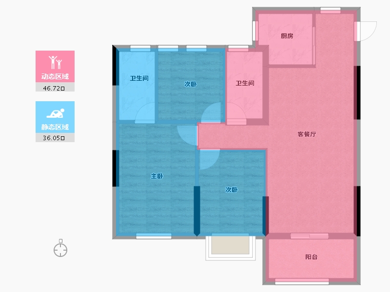 福建省-福州市-万科紫台-74.11-户型库-动静分区